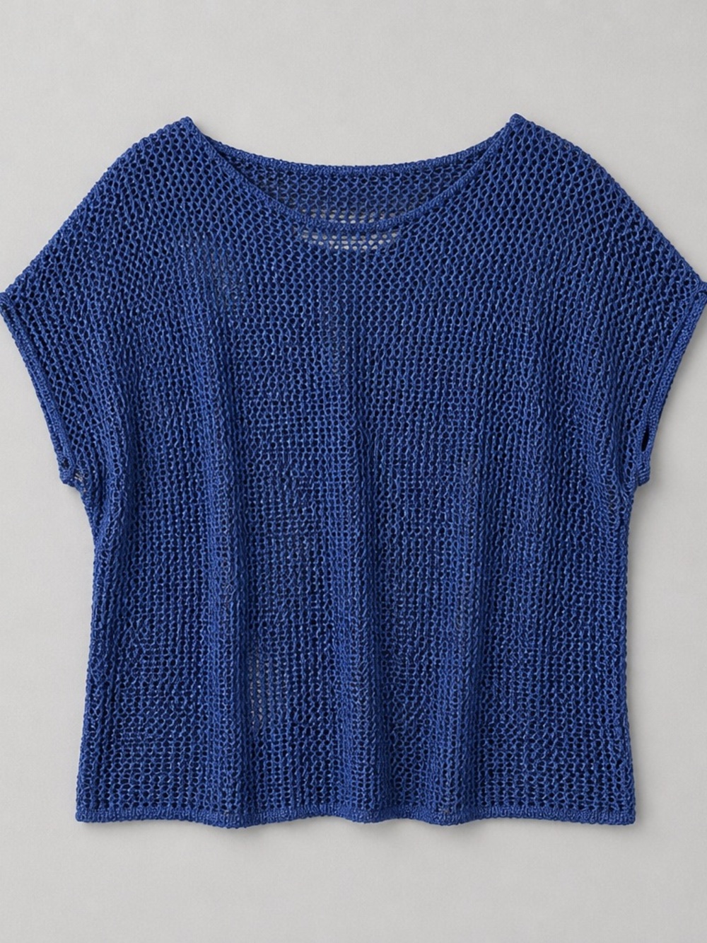 Bay Studio Royal Blue Open-Knit Crop Top - Picture 2 of 4